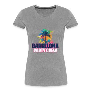 Vacances de l’équipage de fête à Barcelone - T-shirt bio Premium Femme - gris chiné - Devant - Mia (176cm)