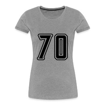 70 number symbol - Women's Premium Organic T-Shirt - heather grey - Front - Mia (176cm)