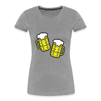 Beer Symbol Booze - Women's Premium Organic T-Shirt - heather grey - Front - Mia (176cm)