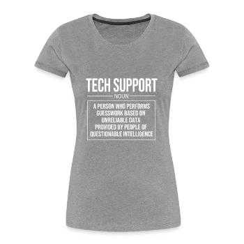 Tech Support - Frauen Premium Bio T-Shirt - Grau meliert - Vorne - Mia (176cm)