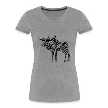 Elch Tribal Tattoo - Frauen Premium Bio T-Shirt - Grau meliert - Vorne - Mia (176cm)