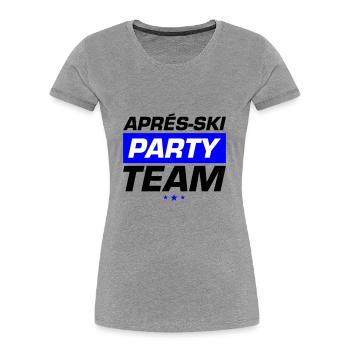 Apres Ski Party Team - Frauen Premium Bio T-Shirt - Grau meliert - Vorne - Mia (176cm)