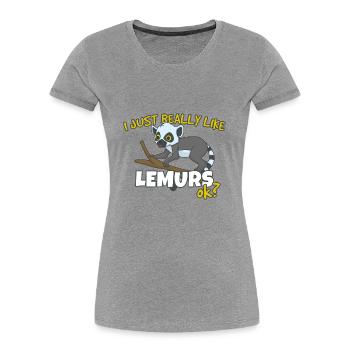 Lémurien - T-shirt bio Premium Femme - gris chiné - Devant - Mia (176cm)