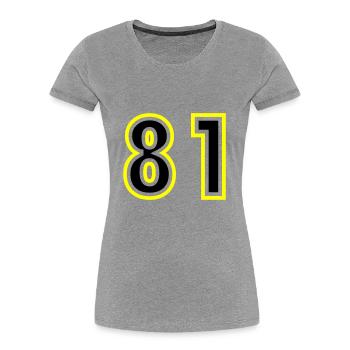 81 Number College - Women's Premium Organic T-Shirt - heather grey - Front - Mia (176cm)
