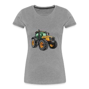 Symbole du tracteur - T-shirt bio Premium Femme - gris chiné - Devant - Mia (176cm)