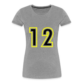 12 Number College - Women's Premium Organic T-Shirt - heather grey - Front - Mia (176cm)