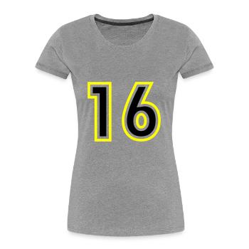 17 Number College - Women's Premium Organic T-Shirt - heather grey - Front - Mia (176cm)