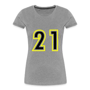 21 Number College - Women's Premium Organic T-Shirt - heather grey - Front - Mia (176cm)