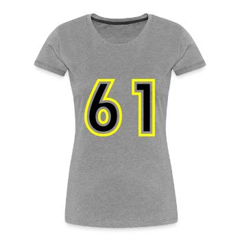61 Number College - Women's Premium Organic T-Shirt - heather grey - Front - Mia (176cm)
