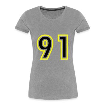 91 Number College - Women's Premium Organic T-Shirt - heather grey - Front - Mia (176cm)