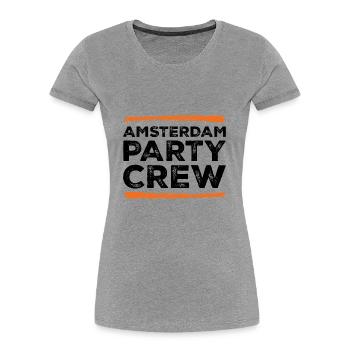 Amsterdam Party Crew - Women's Premium Organic T-Shirt - heather grey - Front - Mia (176cm)