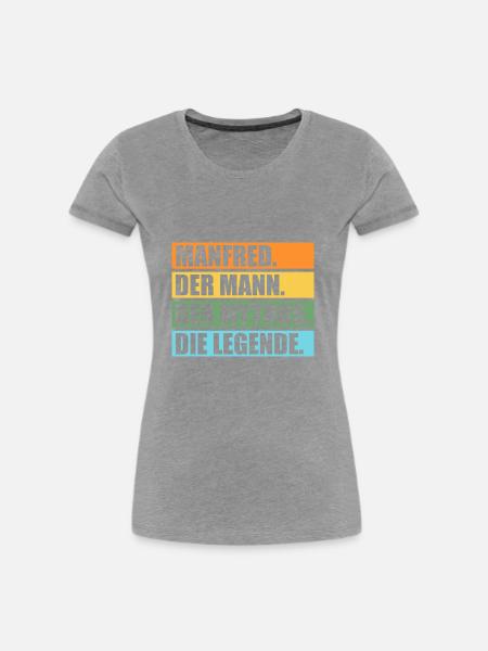 Manfred - Frauen Premium Bio T-Shirt - Grau meliert