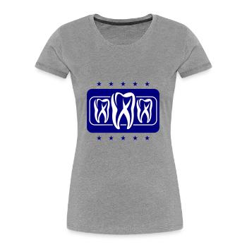 Zahn Dental Zahnarzt Symbol - Frauen Premium Bio T-Shirt - Grau meliert - Vorne - Mia (176cm)