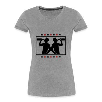 Drinker Beer Silhouette - Women's Premium Organic T-Shirt - heather grey - Front - Mia (176cm)