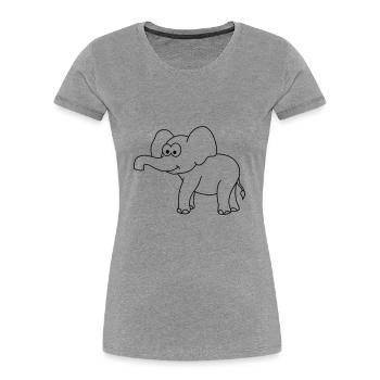 Elephant Comic - Women's Premium Organic T-Shirt - heather grey - Front - Mia (176cm)