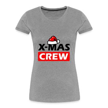 christmas crew weihnachten party - Frauen Premium Bio T-Shirt - Grau meliert - Vorne - Mia (176cm)