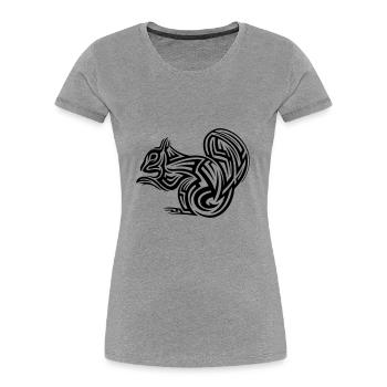 Eichhörnchen Tribal Tattoo - Frauen Premium Bio T-Shirt - Grau meliert - Vorne - Mia (176cm)