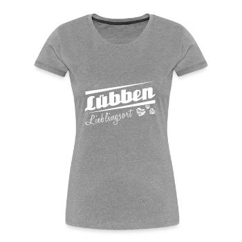Lübben - Lieblingsort mit Stadtnamen - Frauen Premium Bio T-Shirt - Grau meliert - Vorne - Mia (176cm)