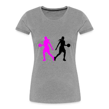 Basketball Player Silhouette Basketball Player Fra - Women's Premium Organic T-Shirt - heather grey - Front - Mia (176cm)