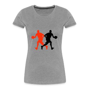 Joueur De Basket-ball Silhouette Joueur De Basket-ball Homme - T-shirt bio Premium Femme - gris chiné - Devant - Mia (176cm)