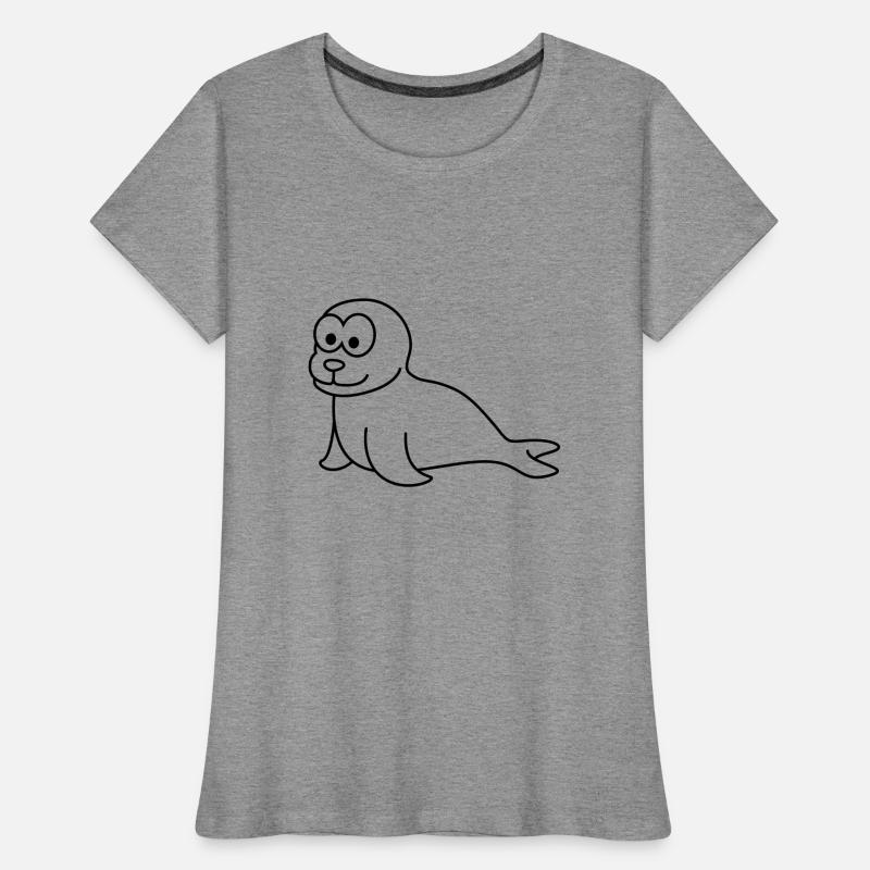 Robbe Tier Comic Frauen Premium Bio T-Shirt
