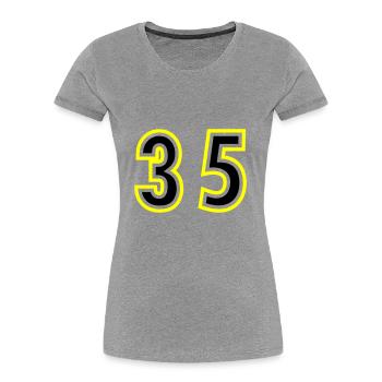 35 Number College - Women's Premium Organic T-Shirt - heather grey - Front - Mia (176cm)