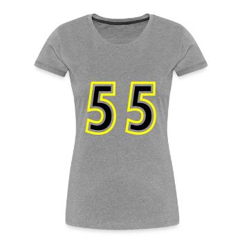 55 Number College - Women's Premium Organic T-Shirt - heather grey - Front - Mia (176cm)