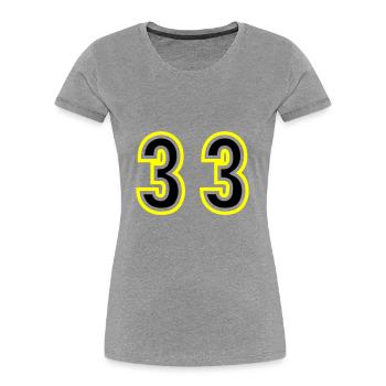 33 Number College - Women's Premium Organic T-Shirt - heather grey - Front - Mia (176cm)