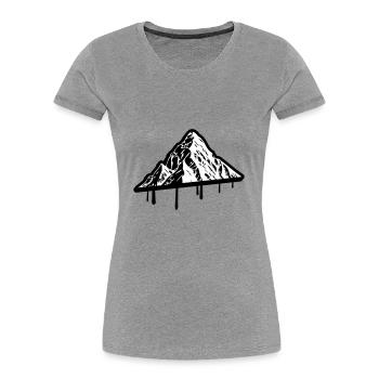 Berg Silhouette Symbol Mountains - Frauen Premium Bio T-Shirt - Grau meliert - Vorne - Mia (176cm)