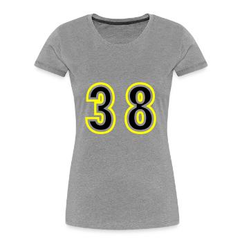 38 Number College - Women's Premium Organic T-Shirt - heather grey - Front - Mia (176cm)