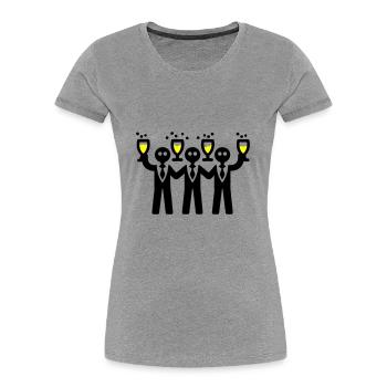 Bachelor Groom Team Bachelors - T-shirt bio Premium Femme - gris chiné - Devant - Mia (176cm)