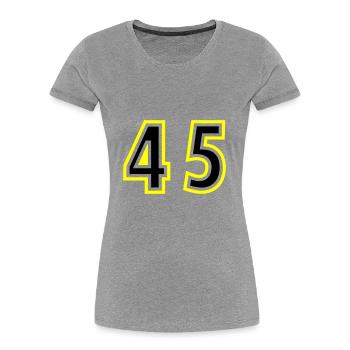 45 Number College - Women's Premium Organic T-Shirt - heather grey - Front - Mia (176cm)