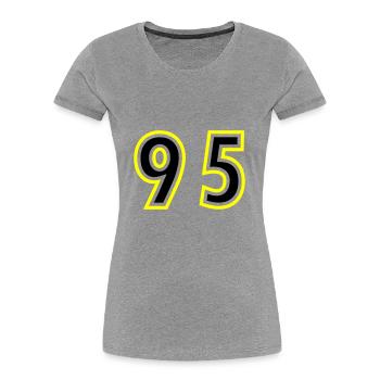 95 Number College - Women's Premium Organic T-Shirt - heather grey - Front - Mia (176cm)