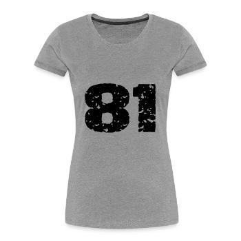 81 Zahl Trikot - Frauen Premium Bio T-Shirt - Grau meliert - Vorne - Mia (176cm)