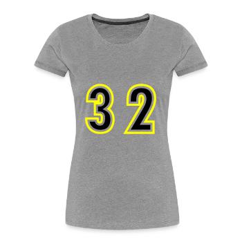 32 Number College - Women's Premium Organic T-Shirt - heather grey - Front - Mia (176cm)