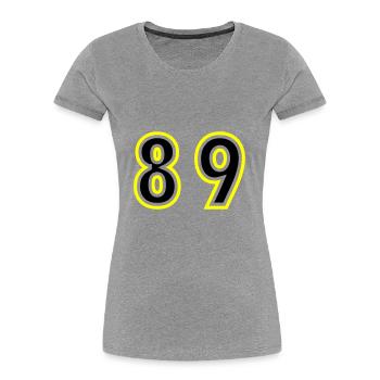 89 Number College - Women's Premium Organic T-Shirt - heather grey - Front - Mia (176cm)