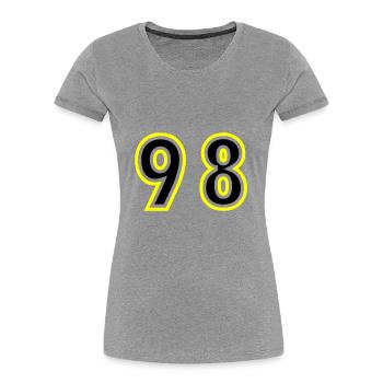 98 Number College - Women's Premium Organic T-Shirt - heather grey - Front - Mia (176cm)