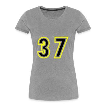 37 Number College - Women's Premium Organic T-Shirt - heather grey - Front - Mia (176cm)