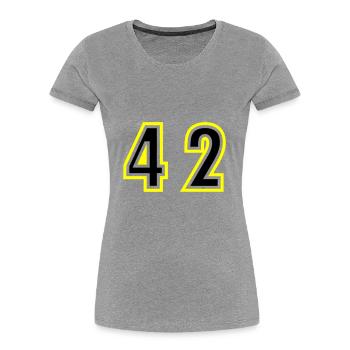 42 Number College - Women's Premium Organic T-Shirt - heather grey - Front - Mia (176cm)