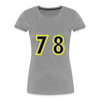 78 Number College - Women's Premium Organic T-Shirt - heather grey - Front - Mia (176cm)
