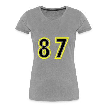 87 Number College - Women's Premium Organic T-Shirt - heather grey - Front - Mia (176cm)