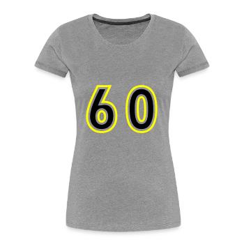 60 Number College - Women's Premium Organic T-Shirt - heather grey - Front - Mia (176cm)
