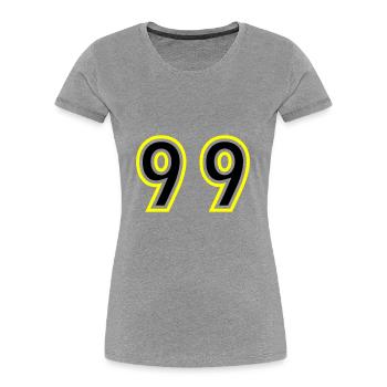 99 Number College - Women's Premium Organic T-Shirt - heather grey - Front - Mia (176cm)