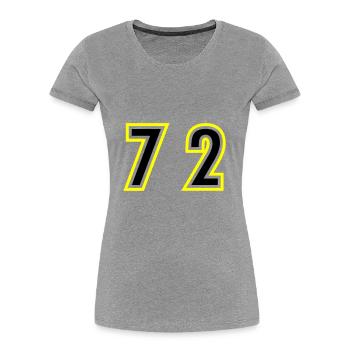 72 Zahl College - Frauen Premium Bio T-Shirt - Grau meliert - Vorne - Mia (176cm)