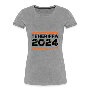 Tenerife 2024 Saying - Women's Premium Organic T-Shirt - heather grey - Front - Mia (176cm)