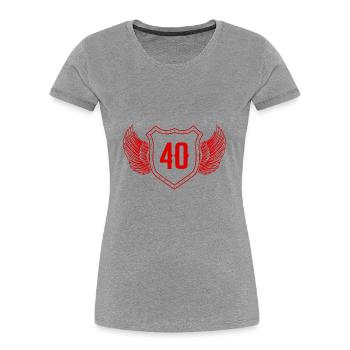 40 Nombre d’armoiries - T-shirt bio Premium Femme - gris chiné - Devant - Mia (176cm)