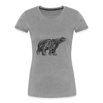 Eisbär Tribal Tattoo - Frauen Premium Bio T-Shirt - Grau meliert - Vorne - Mia (176cm)