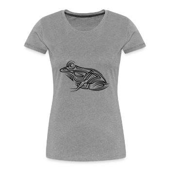 Frosch Tribal Tattoo - Frauen Premium Bio T-Shirt - Grau meliert - Vorne - Mia (176cm)