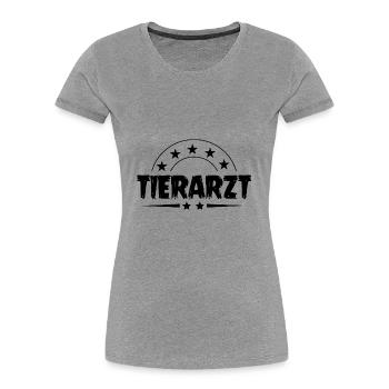 Tierarzt Beruf - Frauen Premium Bio T-Shirt - Grau meliert - Vorne - Mia (176cm)