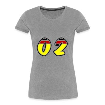 2 Zahl symbol Germany - Frauen Premium Bio T-Shirt - Grau meliert - Vorne - Mia (176cm)
